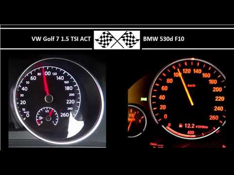 VW Golf 7 1.5 TSI ACT VS. BMW 530d F10 - Acceleration 0-100km/h