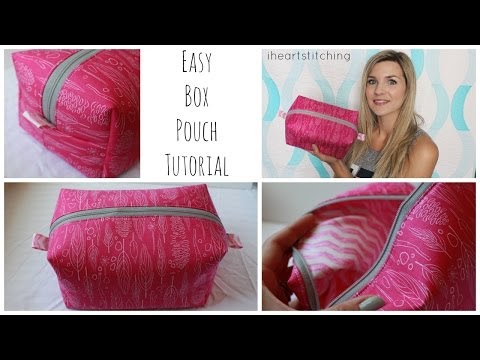 Easy Zippered Box Pouch Tutorial