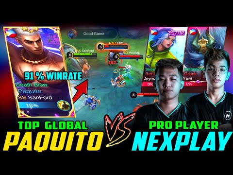 Almost Got Comeback! 91% Winrate Top Global Paquito vs. Pro Player Nexplay Yawi & Jeymz ! ~ MLBB
