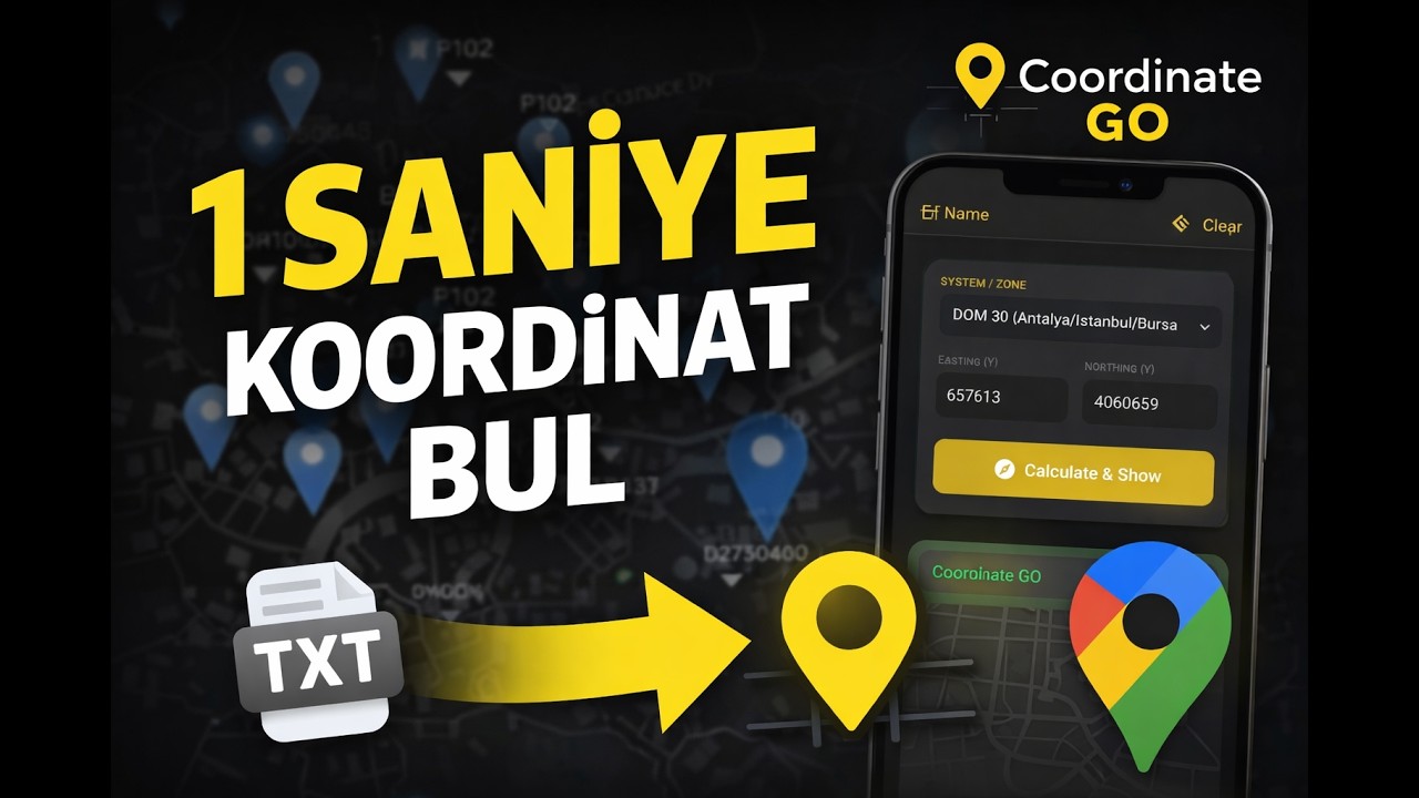 Koordinatı Haritada Bulmak Artık 1 Saniye – Coordinate Go #playstore #app #mobileapp #autocad #go