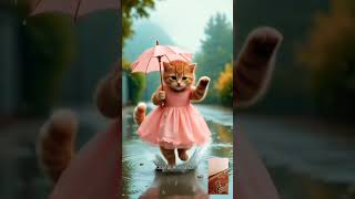 Download lagu Jumping Cat with Umbrella on the Road - Funny & Cute Cartoon! mp3