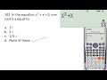 problem no. 102. finding one root in quadratic equation