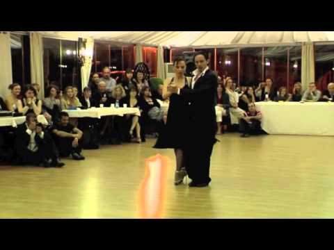  David Alejandro Palo  and  Milena Plebs  are  dancing  to  the  tango  "  Emancipacion  "