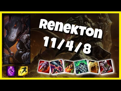 Renekton vs Shen 10.24 Top Lane S11 Challenger Gameplay (11/4/8) - NA
