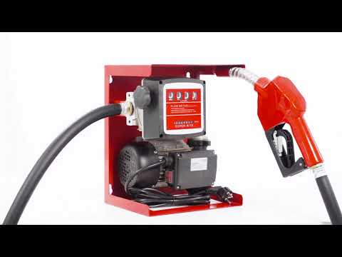 Fuel Pump Kit Fixed Refueling AC Metering Diesel Transfer Pump Kit With Automatic Nozzle Rubber Hose