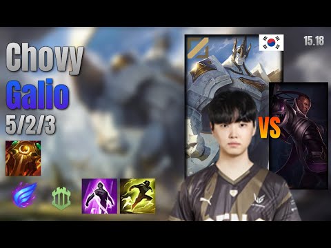 Chovy Mid Galio vs Lucian lol KR solo rank Full Game 15.18 | 쵸비 갈리오 vs 루시안