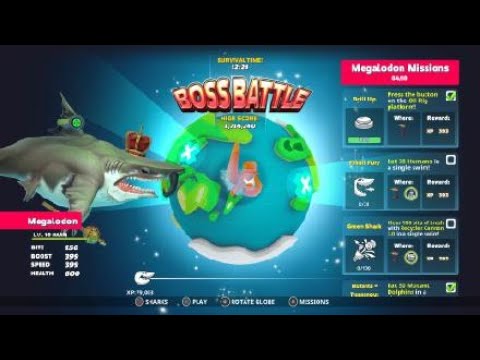 Buzz vs colossal squid HUNGRY SHARK WORLD GAMEPLAY