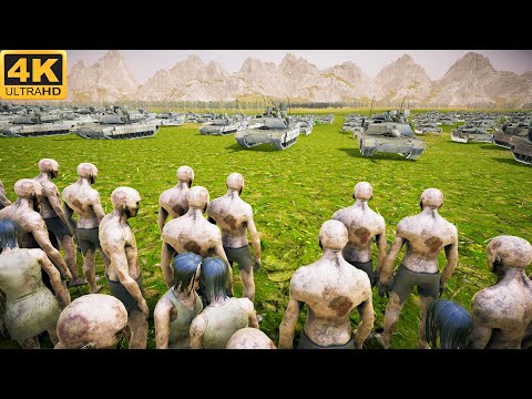 Modern  M1A2 Abrams vs 1 Million Zombies- Ultimate Epic Battle Simulator 2 UEBS 2 (4K) | UEBS 2 4K