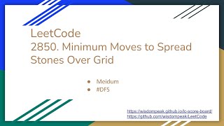 Download the video "【每日一题】LeetCode 2850. Minimum Moves to Spread Stones Over Grid"