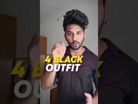 4 Black Outfit combination 🔥 #shorts #fashion #menfashion