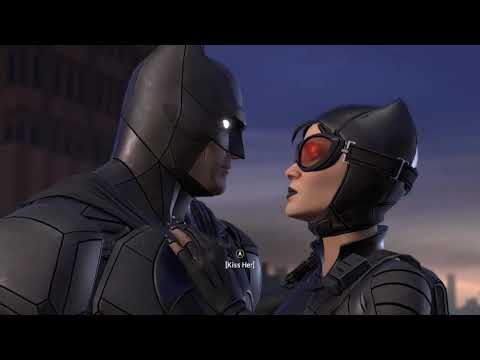 Batman The Enemy Within - Batman & Catwoman kiss on the rooftop