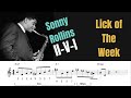Sonny Rollins II-V-I pattern (Lick of The Week)