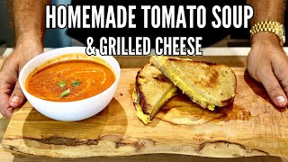 Roasted Tomato Soup and Grilled Cheese Sandwich | The Perfect Rainy Day Meal