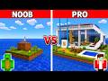 NOOB vs PRO: WATER HOUSE BUILD CHALLENGE in Minecraft