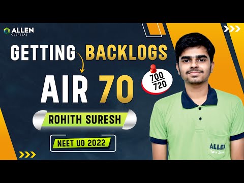 'I Never Focus on Marks but...' Rohith Suresh (AIR 70) 🎯| ALLEN Overseas #neet2024 #allen