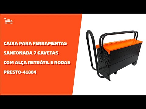 Caixa para Ferramentas Sanfonada 5 Gavetas com Alça Retrátil e Rodas - Video