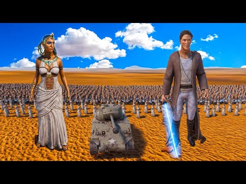 5,100 laser knights, 100 cleopatra & one fullauto tank vs 5 million giant monster !! UEBS 2