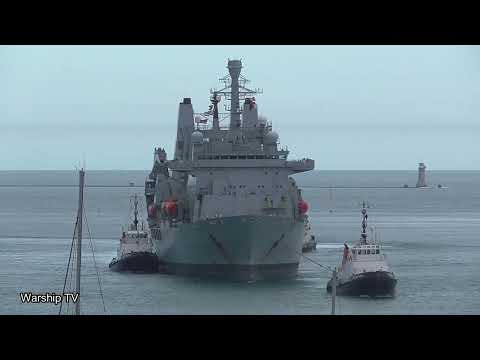 RFA FORT VICTORIA A387 ENTERS DEVONPORT NAVAL BASE FROM MOUNT WISE - 17th March 2022