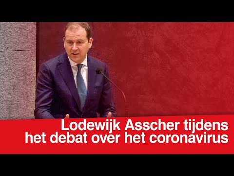 Lodewijk Asscher tijdens het debat over het coronavirus