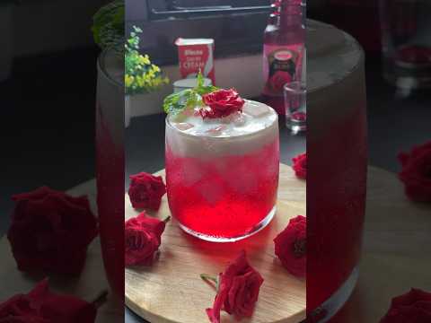 Rose Soda With Cream | Refreshing Mocktail | #shorts #rose #mocktail