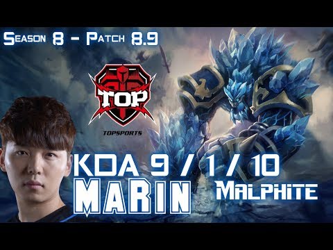 TOP MaRin MALPHITE vs IRELIA Mid - Patch 8.9 KR Ranked