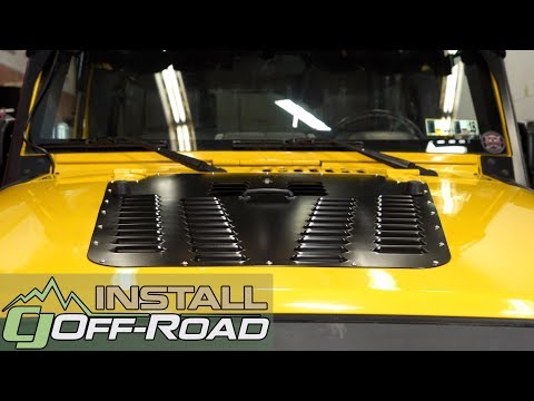 How to cool down the Jeep Wrangler JK engine bay: Poison Spyder Black Aluminum Hood Louver Install