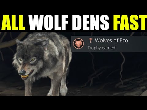 Ghost of yotei - All wolf den locations (where to find) | wolves of ezo trophy guide