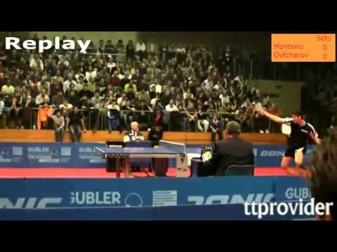 Unbelievable shot by Joao Monteiro vs  Dimitrij Ovtcharov