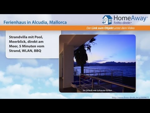 Alcudia: Strandvilla mit Pool, Meerblick, direkt am Meer, 5 Minuten vom - FeWo-direkt.de Video