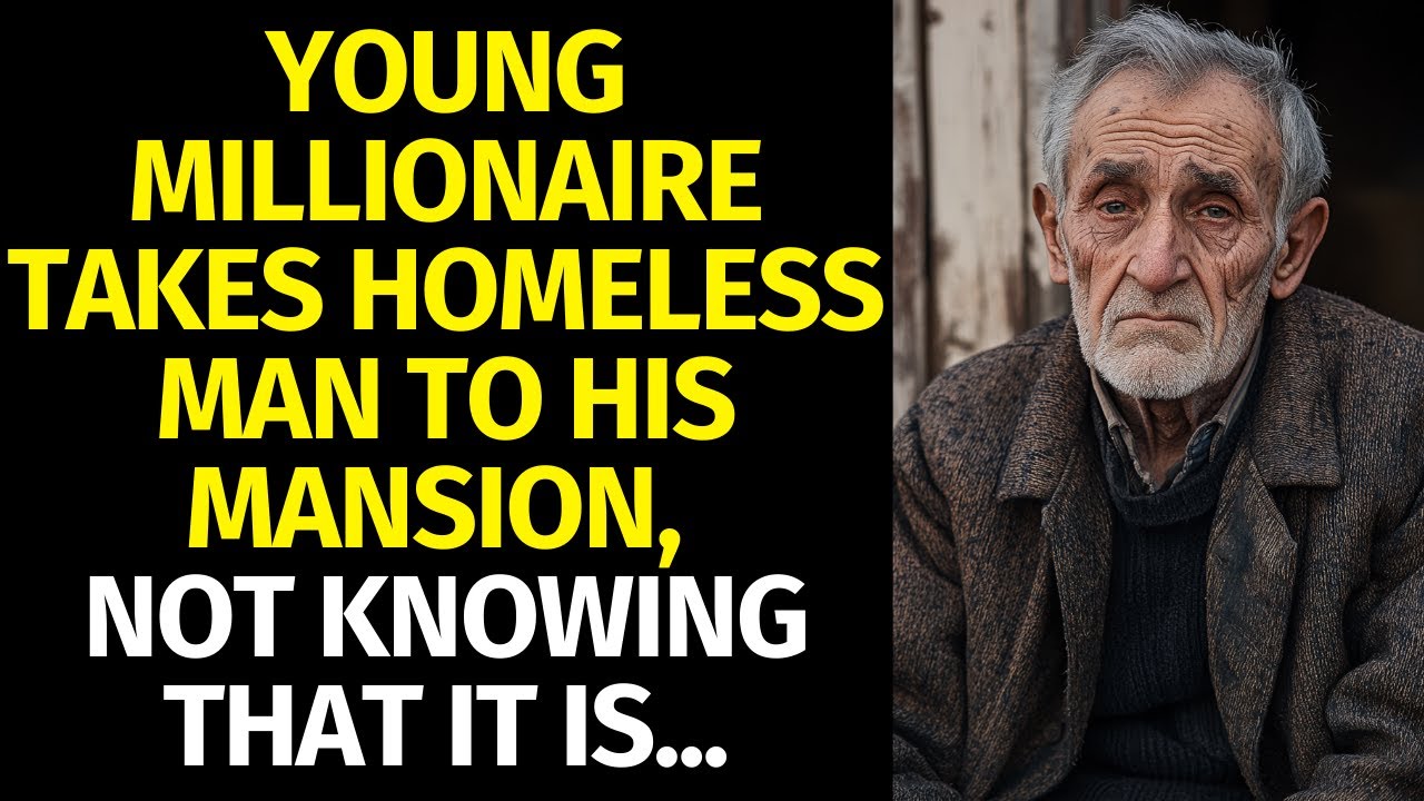 Young millionaire takes homeless man to his mansion, not knowing that it is...