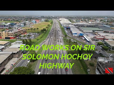Drone Footage of Major Road works on Sir Solomon Hochoy Highway, Trinidad 2024 | 4K |
