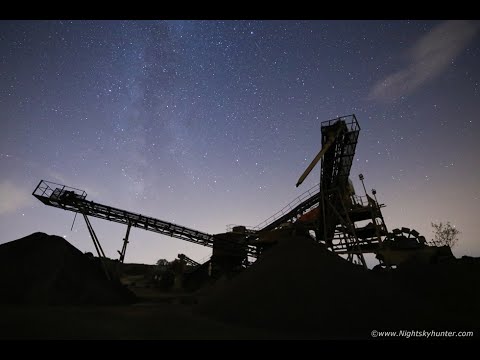 Quarry Machinery And Stars - Night Time Lapse