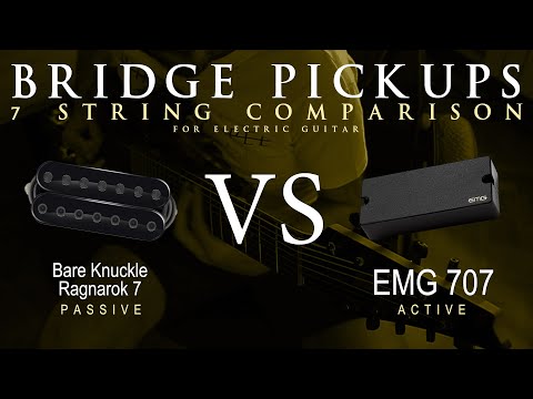 Bare Knuckle RAGNAROK 7 vs EMG 707 - 7 String Bridge Guitar Pickup Comparison Tone Demo
