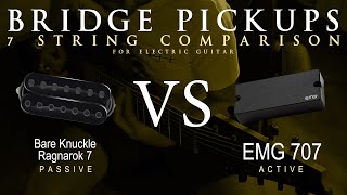 Video thumbnail for Bare Knuckle RAGNAROK 7 vs EMG 707 - 7 String Bridge Guitar Pickup Comparison Tone Demo by Mike Stamper