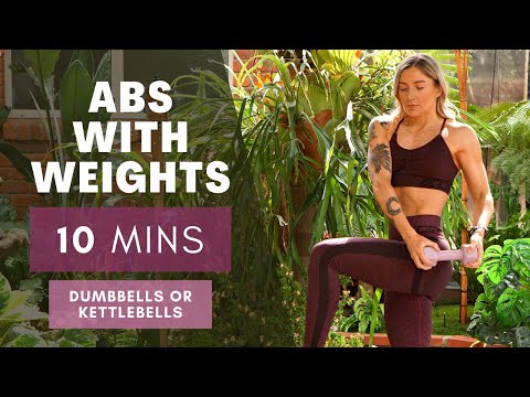 10 MIN weighted ABS Workout | 10 BEST Exercises for ABS | Dumbbells or Kettlebells | At Home | 4K