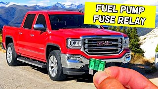GMC SIERRA FUEL PUMP FUEL PUMP CONTROL MODULE FUSE RELAY LOCATION REPLACEMENT 2014 2015 2016 2017 18