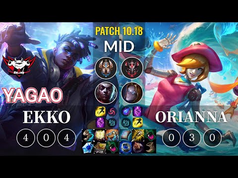 JDG Yagao Ekko vs Orianna Mid - KR Patch 10.18