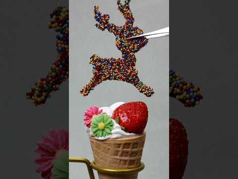 Deer 🦌 Chocolate Ice Cream Decorated with Sprinkles