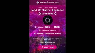 Remote Lead Software Engineer Blockchain | $90K-$130K | Cerebellum