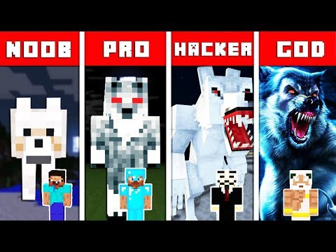 Minecraft Battle: WEREWOLF MUTANT CHALLENGE - NOOB vs PRO vs HACKER vs GOD in Minecraft Animation