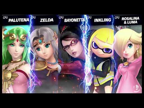 Super Smash Bros Ultimate: Palutena VS Zelda VS Bayonetta VS Inkling VS Rosalina