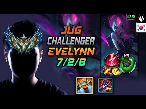 Evelynn Jungle Build Hextech Rocketbelt Electrocute - LOL KR Challenger Patch 13.18
