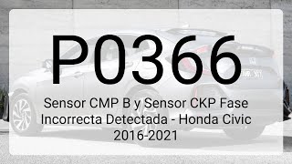 DTC P0366: Sensor CMP B y Sensor CKP Fase Incorrecta Detectada - Honda Civic 2016-2021