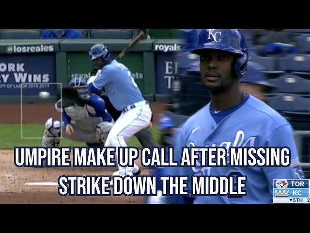 Ump Misses Strike Down the Middle then gives Make up Call, a breakdown