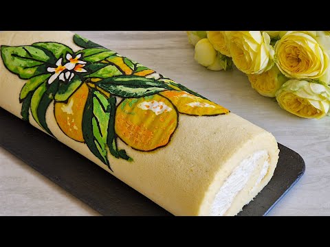 Japanese | Swiss ROLL CAKE. HOW to MAKE pattern Roll cake. RECIPE ☆FLUFFY and lemony 🍋