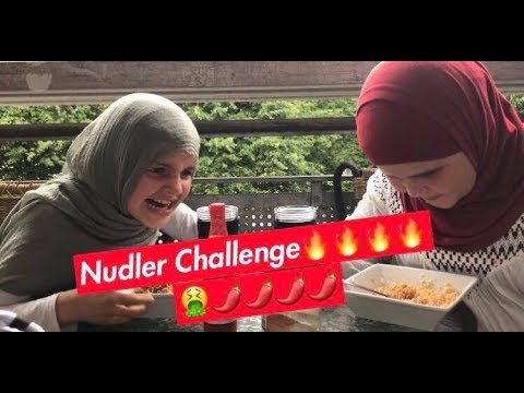 Stærke nudler Challenge! 🌶🔥🔥+min storesøster