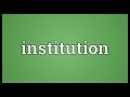 Institution Meaning