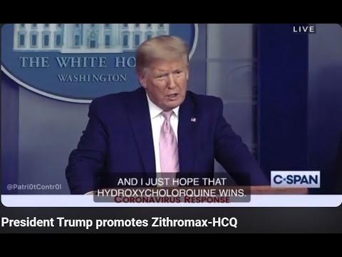 President  Trump promotes Zithromax-HCQ warns of danger of Ventilators
