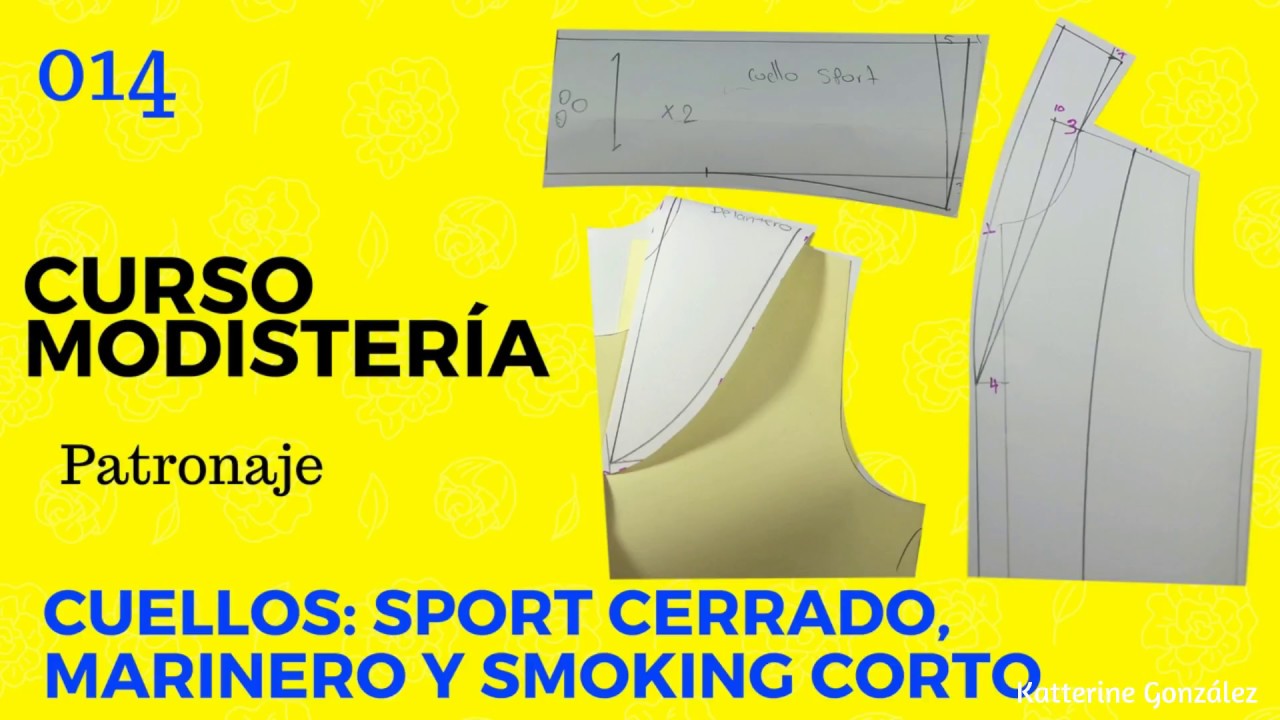 Curso Modistería Cuello Sport, Marinero y Smoking Corto