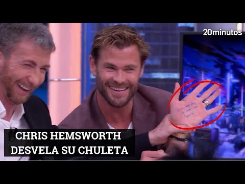 #ChrisHemsworth desvela en #ElHormiguero a chuleta que le había escrito #ElsaPataky